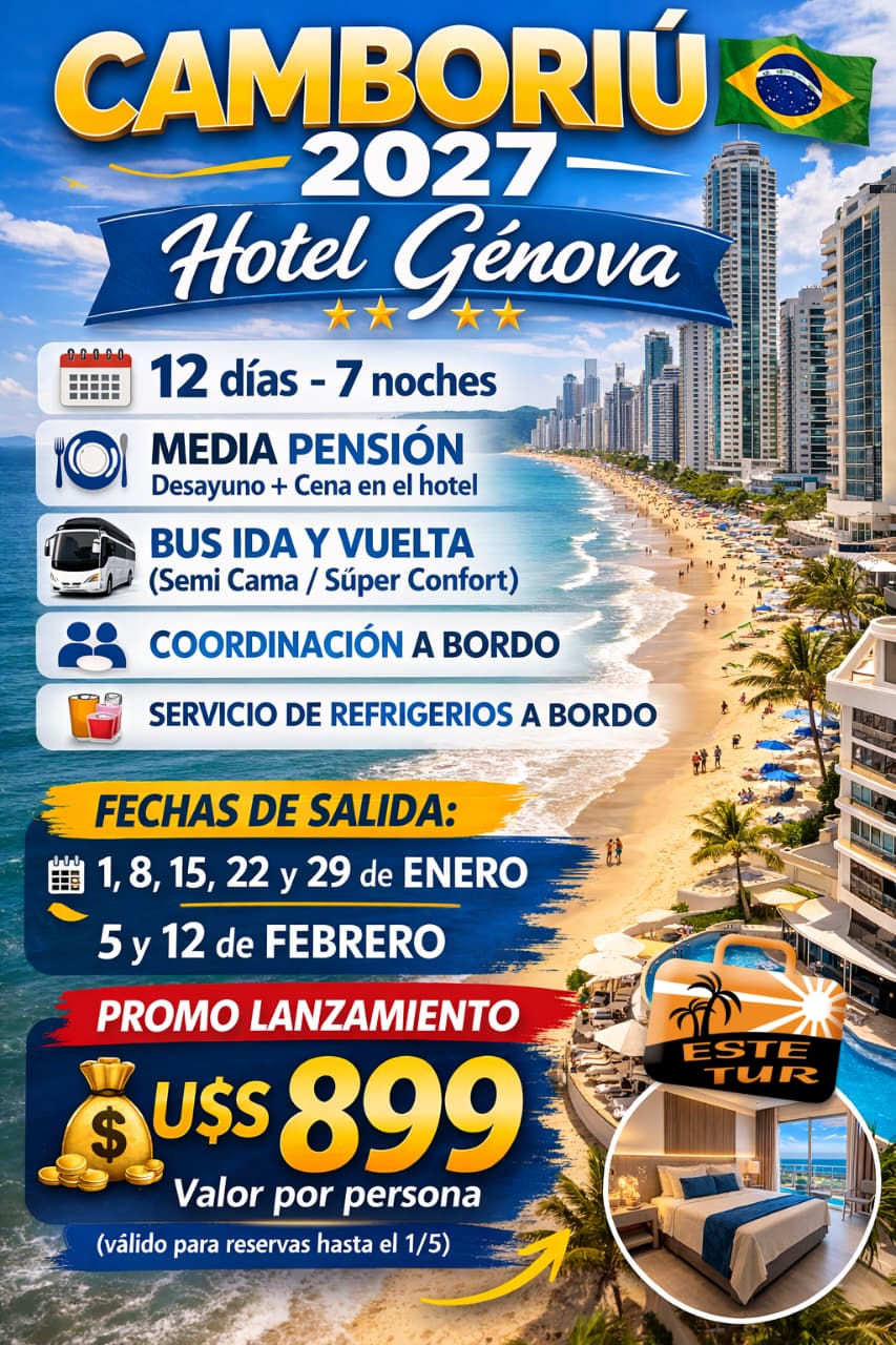 🌴 Camboriú 2027 – Verano en las mejores playas de Brasil
