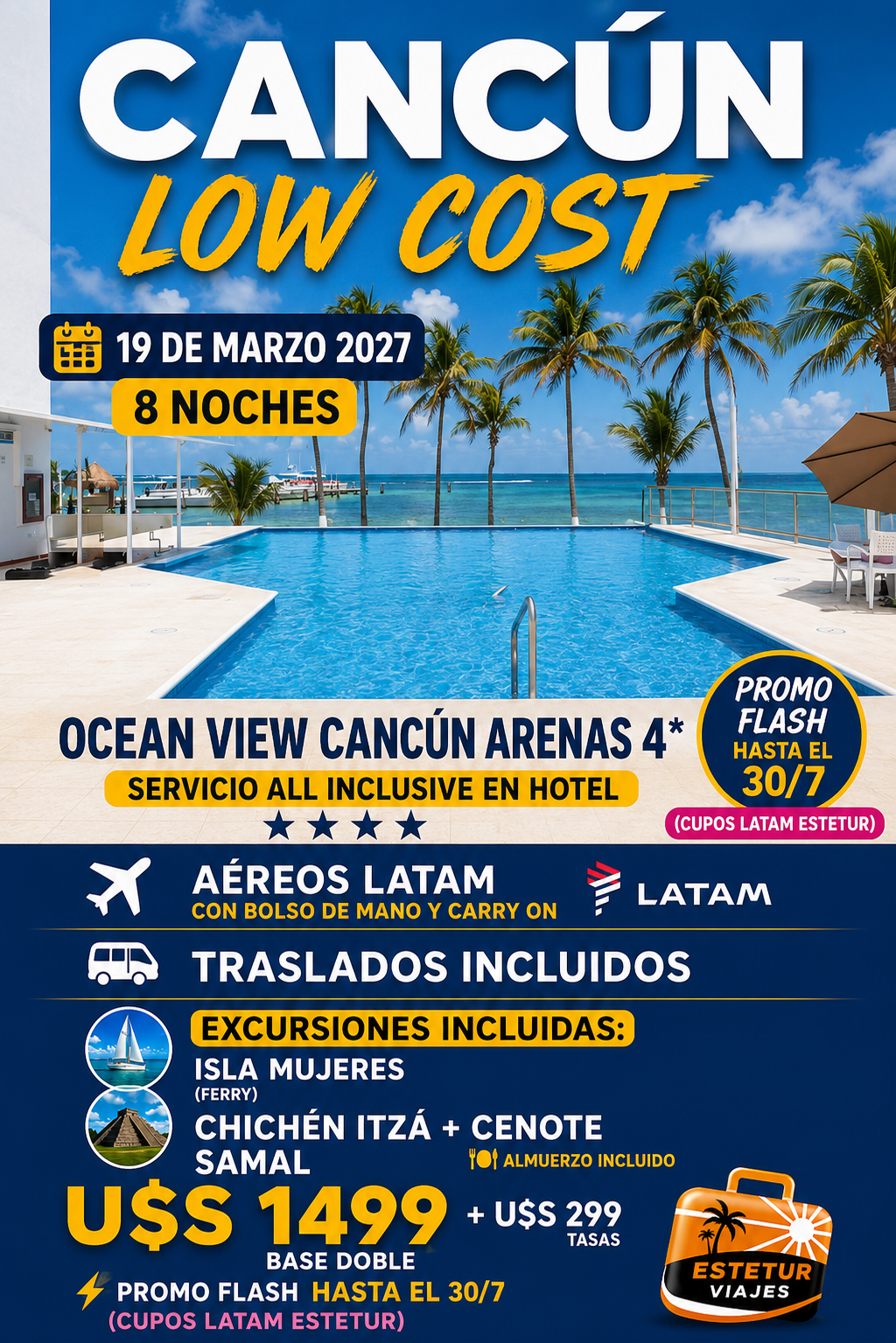 🌴 Cancún Low Cost – Marzo 2027