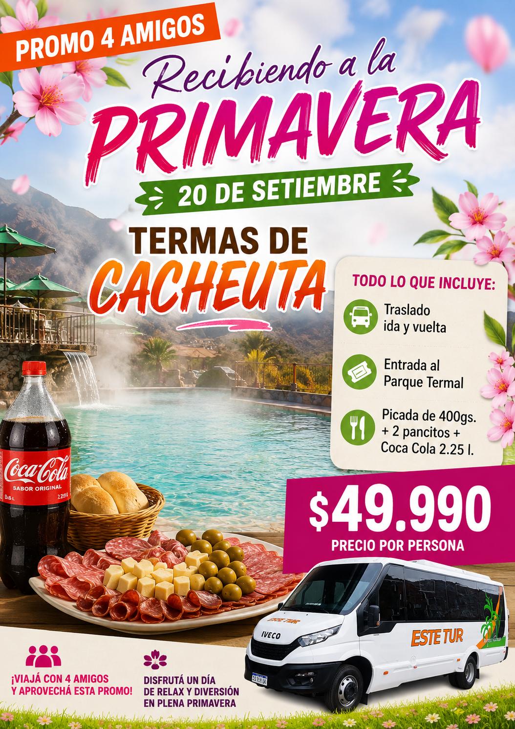 🌸 PROMO 4 AMIGOS – RECIBIENDO A LA PRIMAVERA EN CACHEUTA 🌸