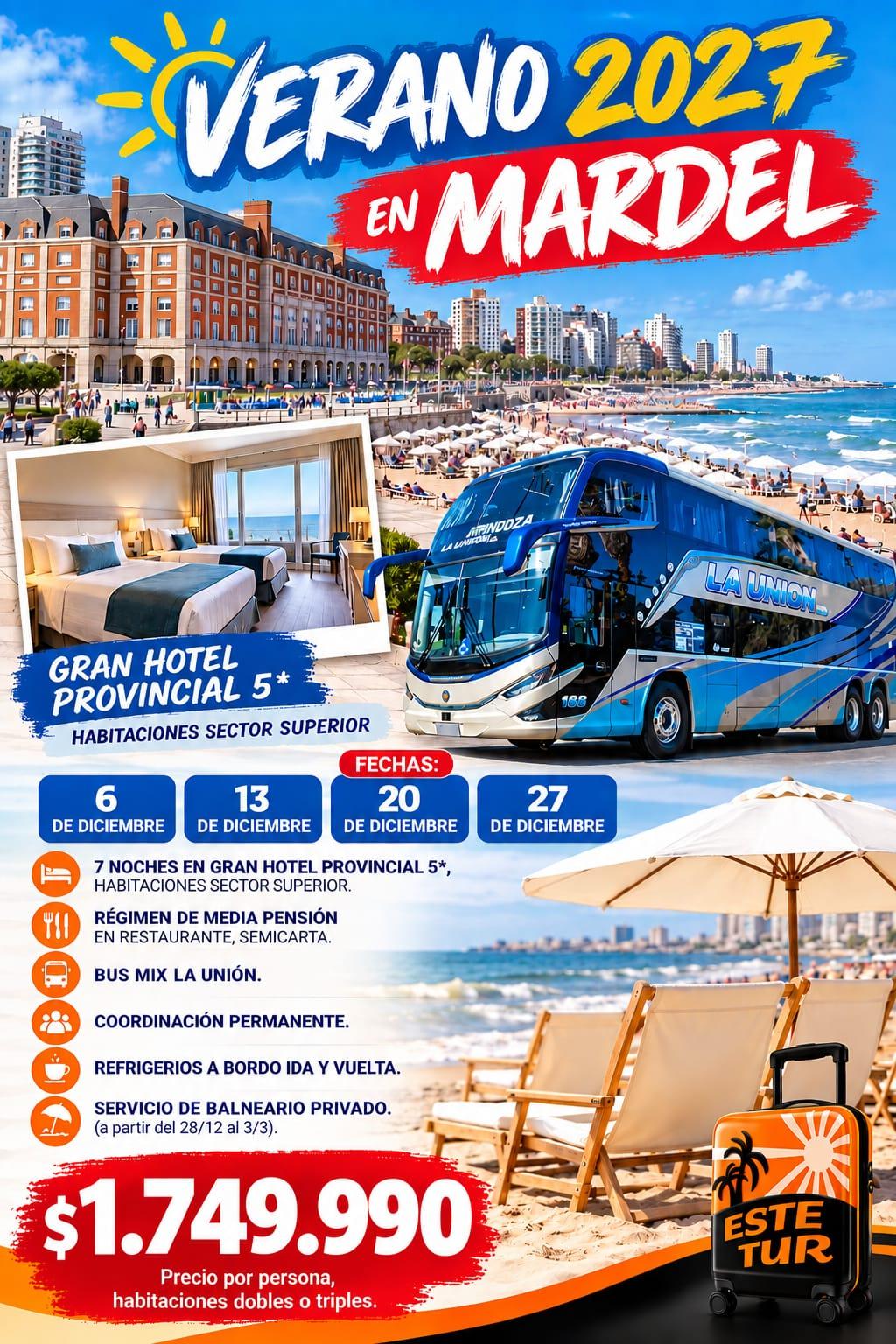 🌊 VERANO 2027 EN MAR DEL PLATA. HOTEL PROVINCIAL 5*.